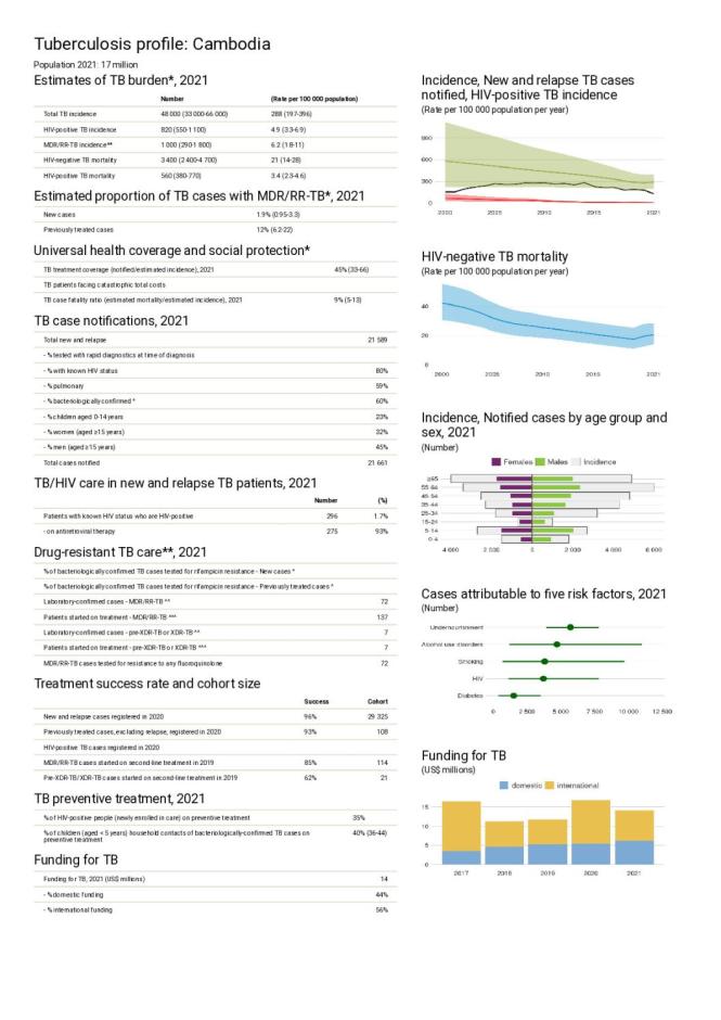 Cambodia Tuberculosis Country Profile 2022