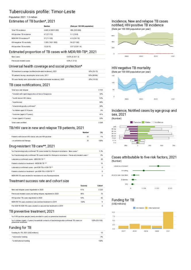 Timor-Leste Tuberculosis Country Profile 2022