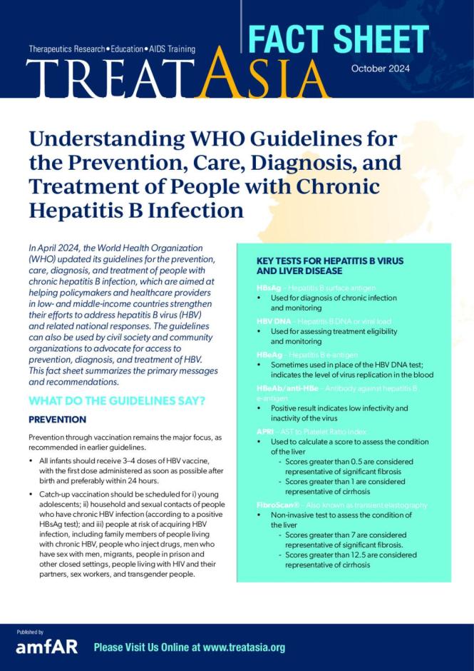 TREAT ASIA Fact Sheets October 2024